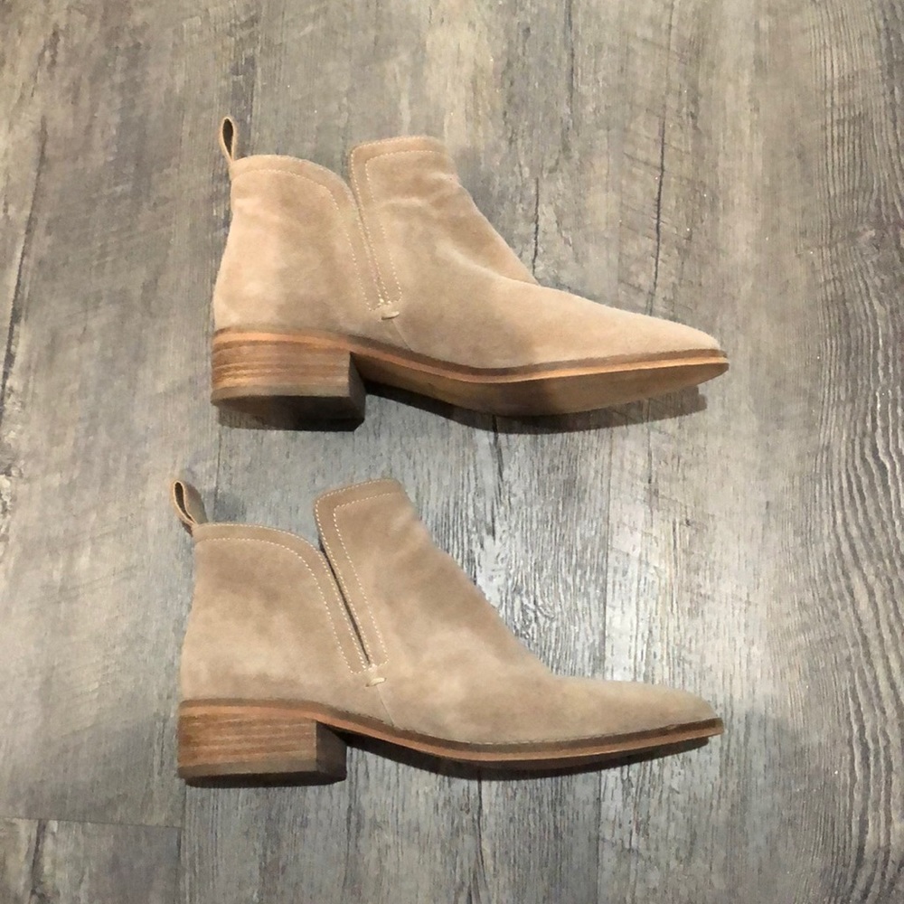 Dolce Vita Taupe Suede Ankle Booties